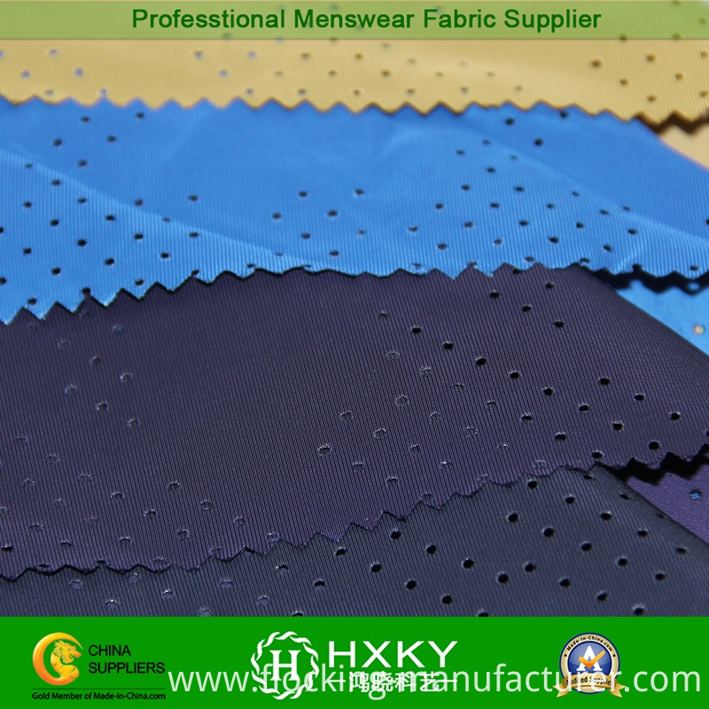 Plain Dyed Perforated Polyester Fabric for Jacket or Lining